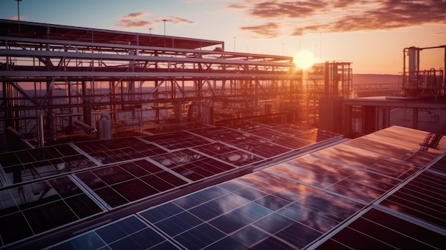 Foto struttura della fabbrica di fabbricazione di pannelli solari per l'energia termica