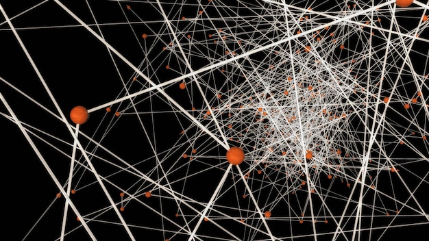 Structuur 3D-rendering verbinding en deeltjes