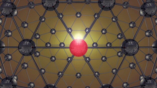 Foto structuur 3d-verbindingsdeeltjes en licht