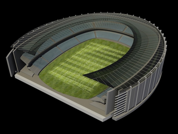 Structuur van het stadion met voetbalveld