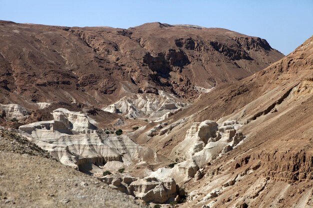 Structuur van zandbergen in de buurt van de Dode Zee Waar de Dode Zee rollen zijn gevonden Israël