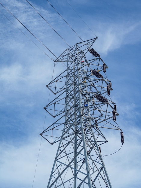 Structuurpatroonweergave van hoogspanningsmast transmissietoren