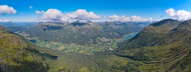 Photo stryn river from skredfjellet top norway