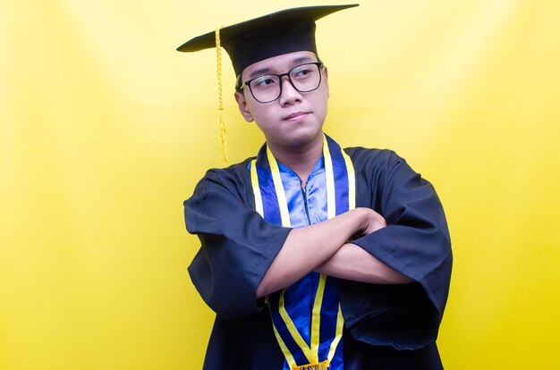 a student after graduation thinking wondering and looking for his future