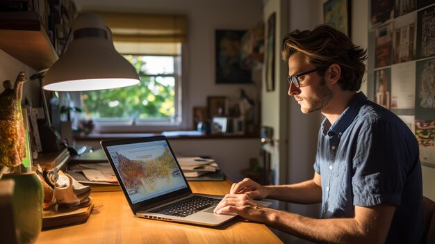 Student bezig met online webontwikkelingsklas