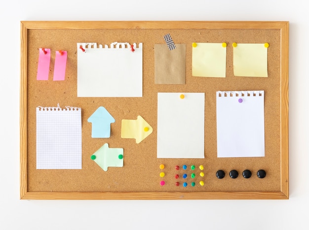 Student board with empty sticky notes