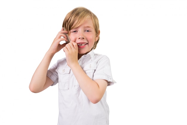 Student die een telefoongesprek voert