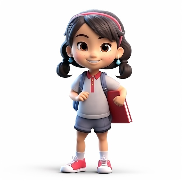 バッグを持つ学生の女の子