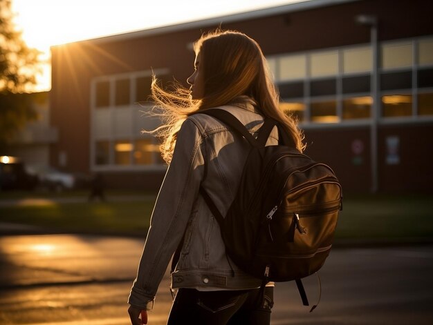 Student going to school