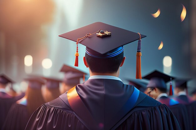 Student graduates of the university graduation day concept congratulation the graduates in schoo by ai