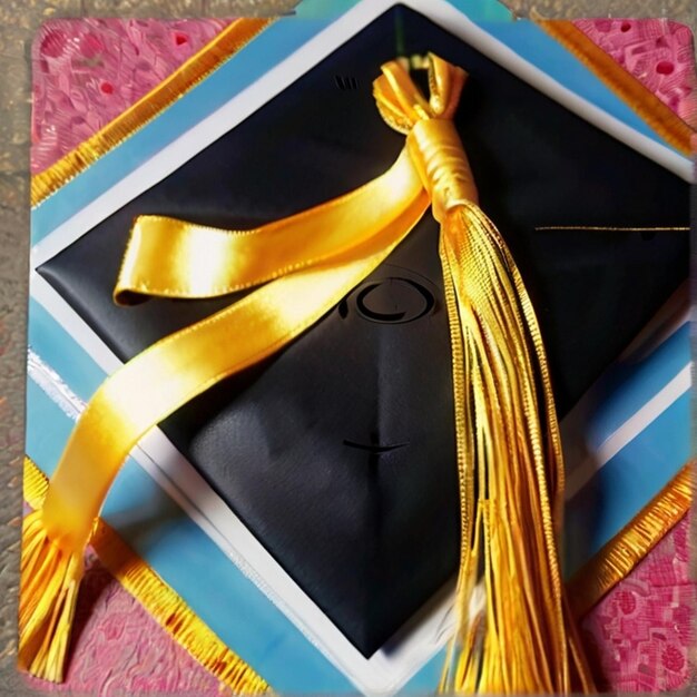 Foto cappello e abito di laurea degli studenti con certificato di diploma