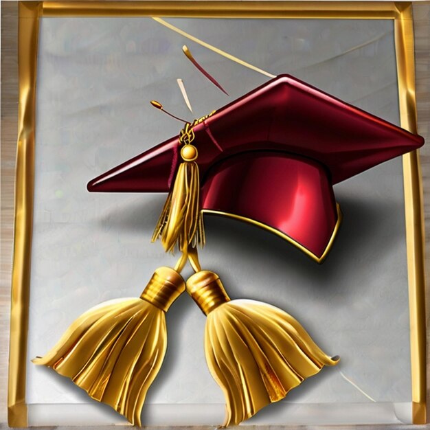 Student graduation cap and gown with diploma certificate