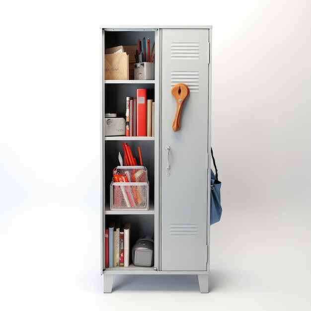 Student Locker Shelf isolated on transparent background Generative AI