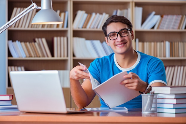 Student preparing for college exams