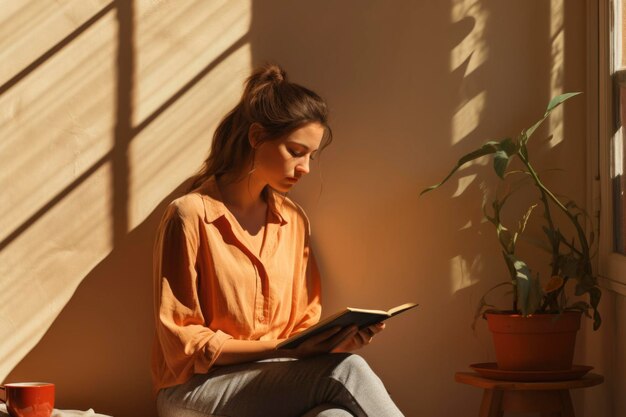 A student reading a book