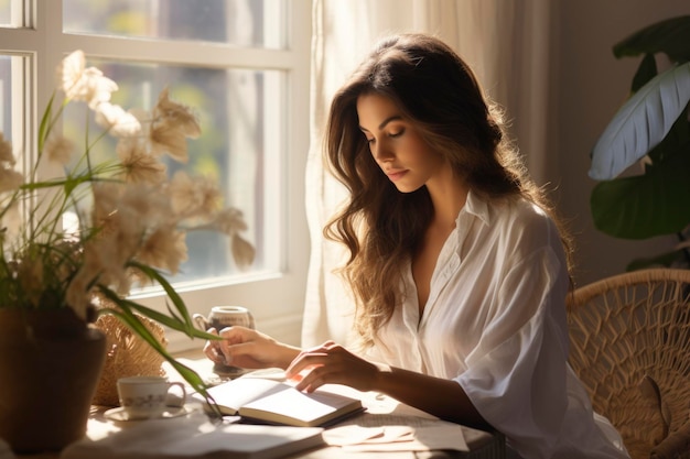 A student reading a book