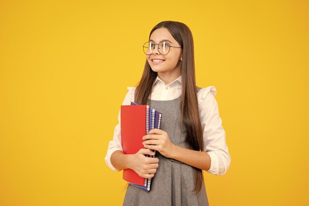 Student school girl isolated portrait tenager schoolgirl in school uniform