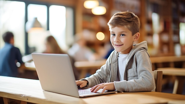 student sitting at the table using headphones when studying