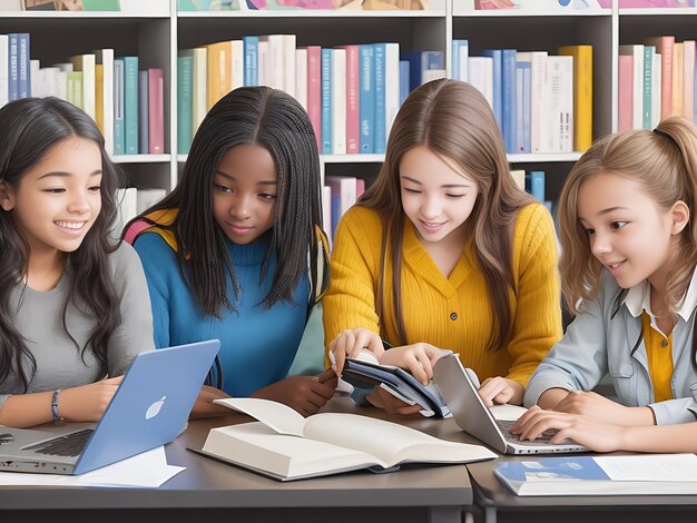 Foto lavoro di squadra degli studenti