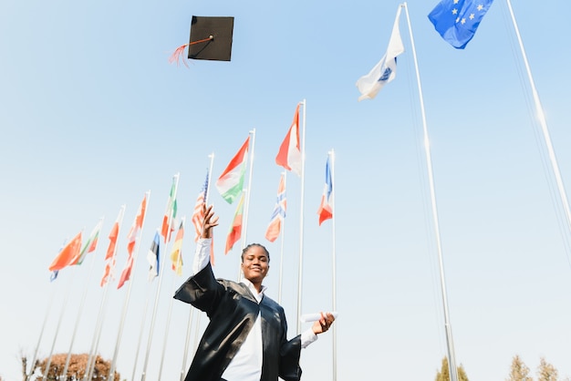 Student Throwing Caps In The Air