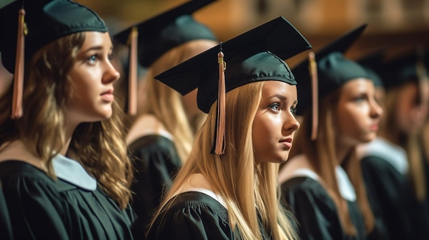 Studenten bij een diploma-uitreiking