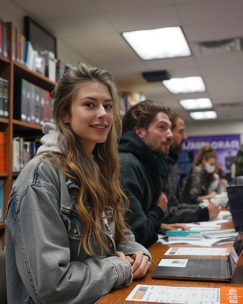 Foto studenten die een sociologische enquête uitvoeren