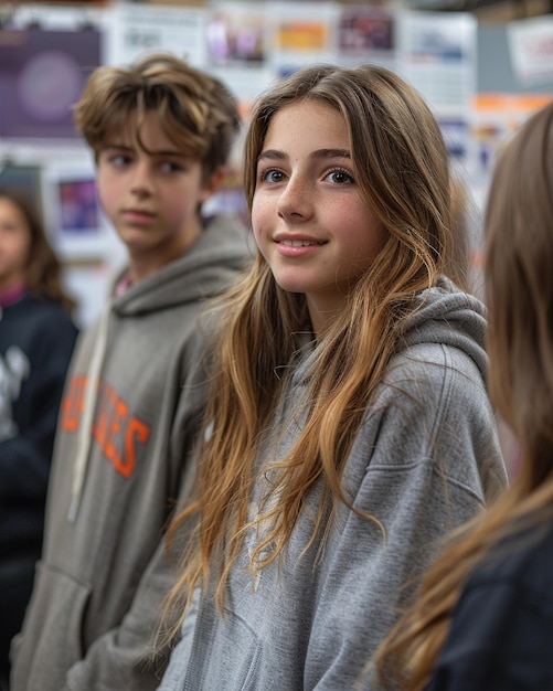 Foto studenten die samenwerken aan een project maken achtergrond