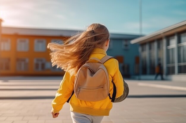 Foto studenten lopen achter