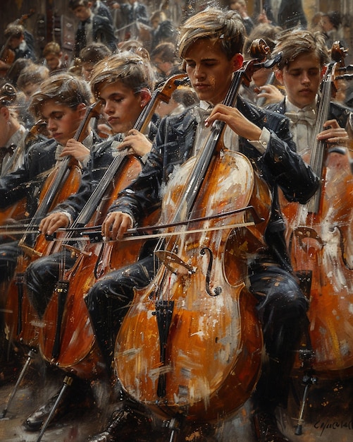 Foto studenten oefenen hun muzikale vaardigheden achtergrond