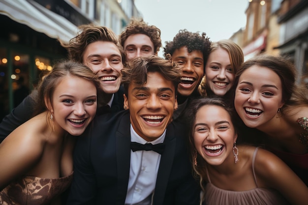 Studenten vieren prom party Generatieve AI