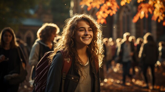 students in a campus