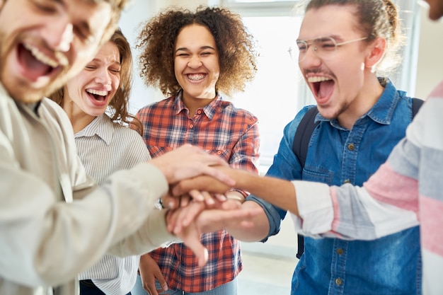 Students celebrating passed exam