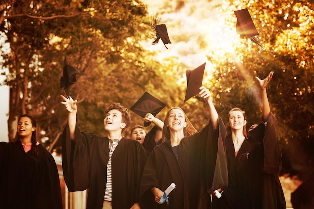 Students celebrating their graduation