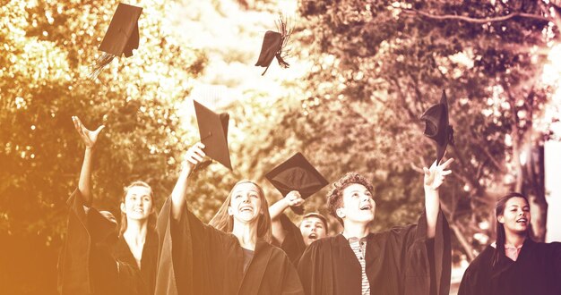 Photo students celebrating their graduation