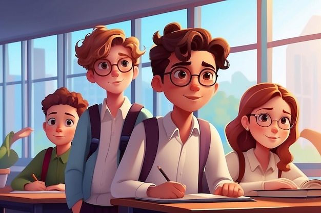 Students in the classroom characters