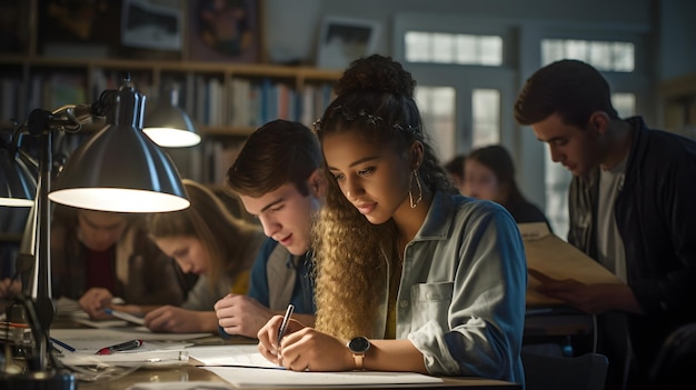 Foto studenti impegnati in pratiche di apprendimento sostenibili