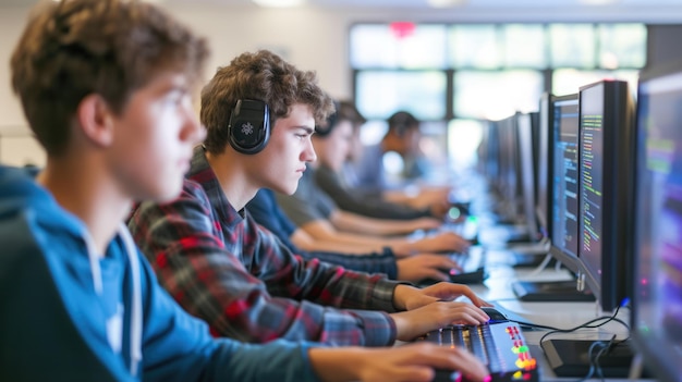 Students Learning Computer Programming AIG41