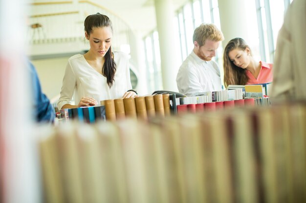 Students in the library