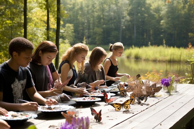 写真 廃棄物のない昼食の挑戦に参加する学生