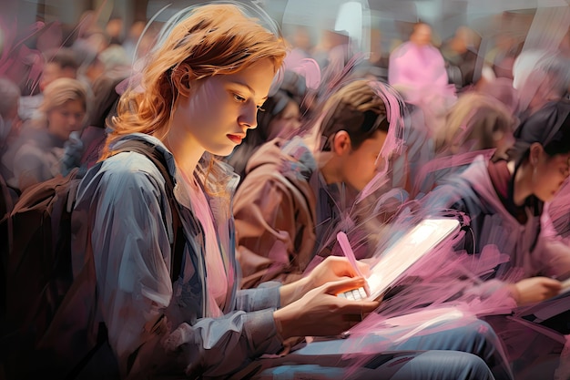 Students sitting at the desks