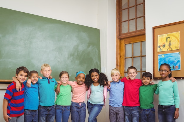 Students standing together in a line