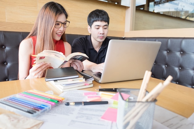 Students studying together