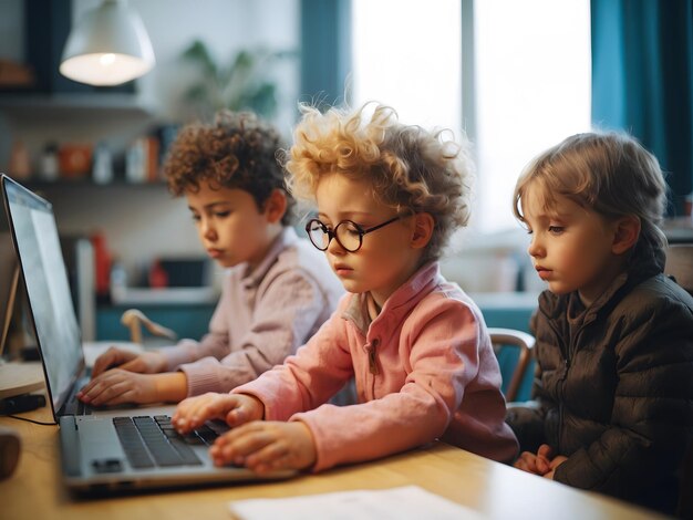 Students using computers in the classroom