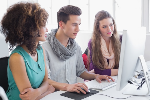 Students working in computer room