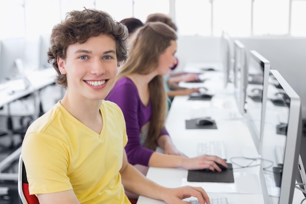 Students working in computer room