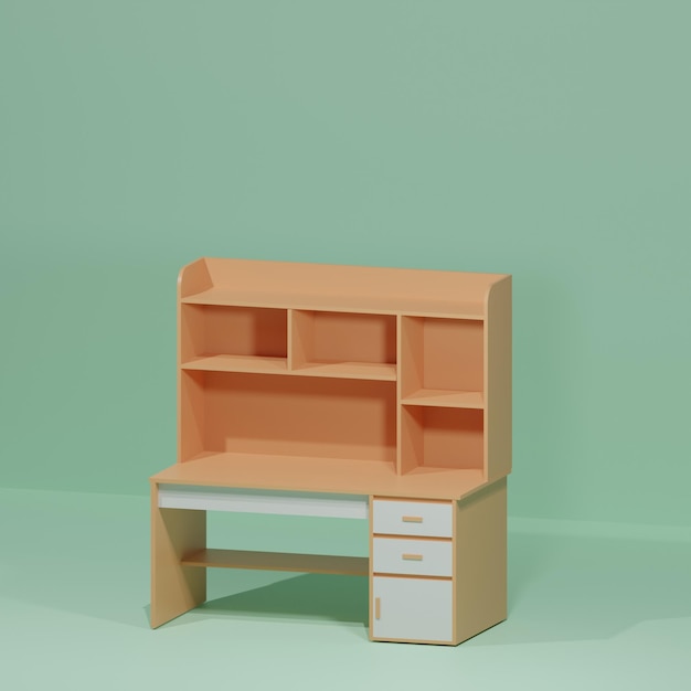 studietafel met minimalistische stijl en bruin en wit combinatie