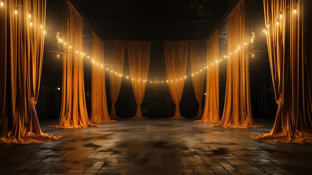 Studio Backdrop Luxurious Golden Velvet Curtains