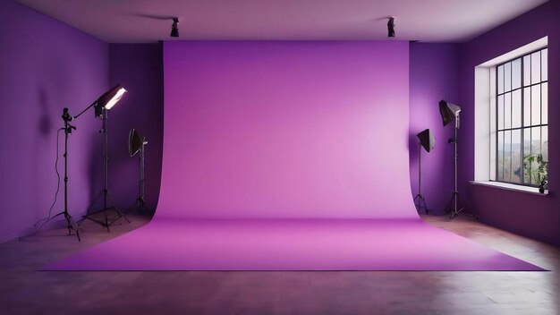 Photo studio background concept abstract empty light gradient purple studio room background for product