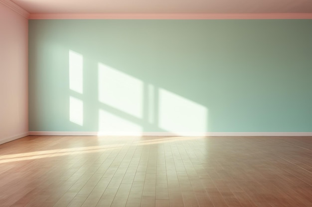 コンクリート壁の部屋に影と光を付けたスタジオ背景表示ジェネレーティブ AI
