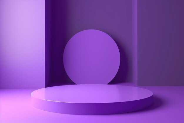 Photo studio background purple 3d for product website and persentation